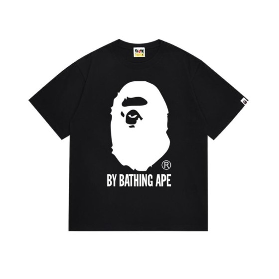 Black BAPE T-Shirt with White "BY BATHING APE" Logo